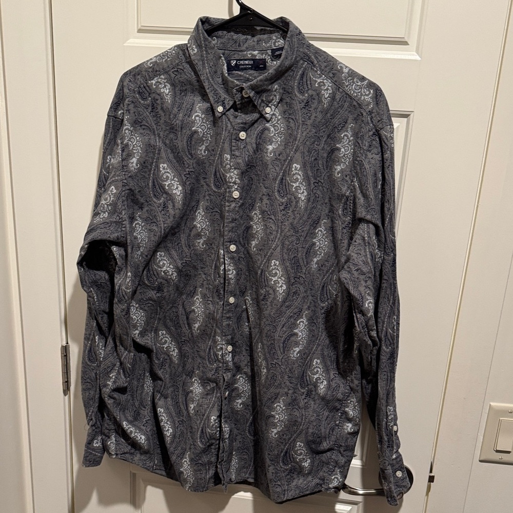 Cremieux Gray Paisley Men's Shirt XL